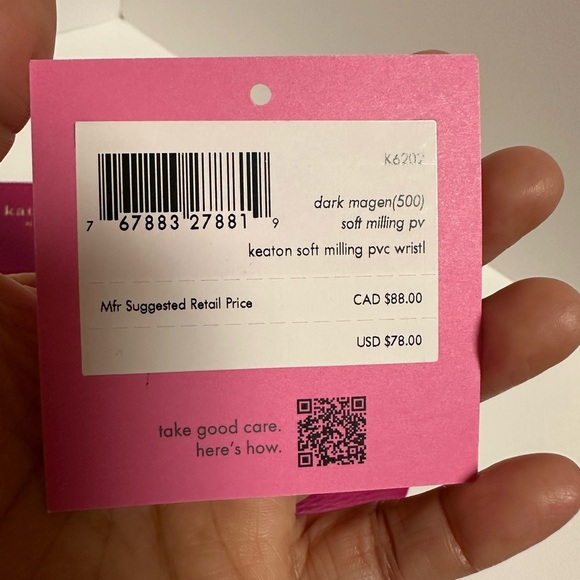 Kate Spade Saffiano PVC Small Wrislet, Bubble Gum Pink, NWT - Picture 4 of 9